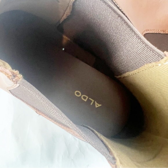 Aldo Chelsea Men's Boot Cognac Smooth Leather New Size 12 - Picture 10 of 10